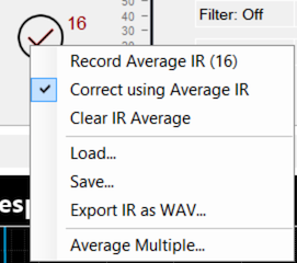 Impulse Response Menu